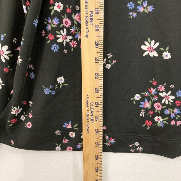 Cuddl Duds size XL Black Multi Floral Stretch Long Sleeve Blouse Comfy Relaxed - Picture 4 of 8